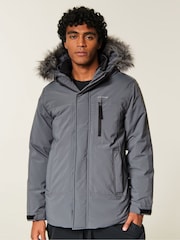Γκρι - Hollister Heavyweight Logo Parka Coat - Εικόνα 1 από 8