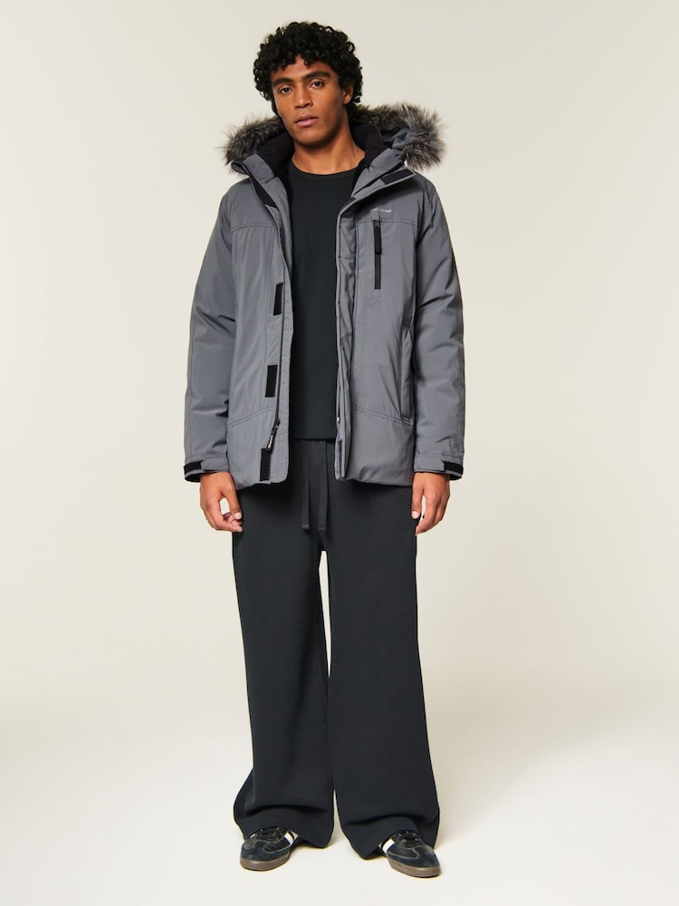 Γκρι - Hollister Heavyweight Logo Parka Coat - Εικόνα 2 από 8