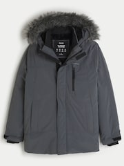 Γκρι - Hollister Heavyweight Logo Parka Coat - Εικόνα 5 από 8