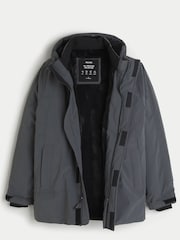 Γκρι - Hollister Heavyweight Logo Parka Coat - Εικόνα 6 από 8