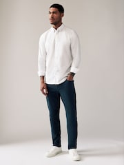 Blue Dark Slim Fit Soft Touch 5 Pocket Jean Style Trousers - Image 2 of 12