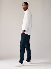 Blue Dark Slim Fit Soft Touch 5 Pocket Jean Style Trousers - Image 3 of 12