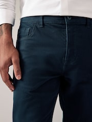 Blue Dark Slim Fit Soft Touch 5 Pocket Jean Style Trousers - Image 5 of 12