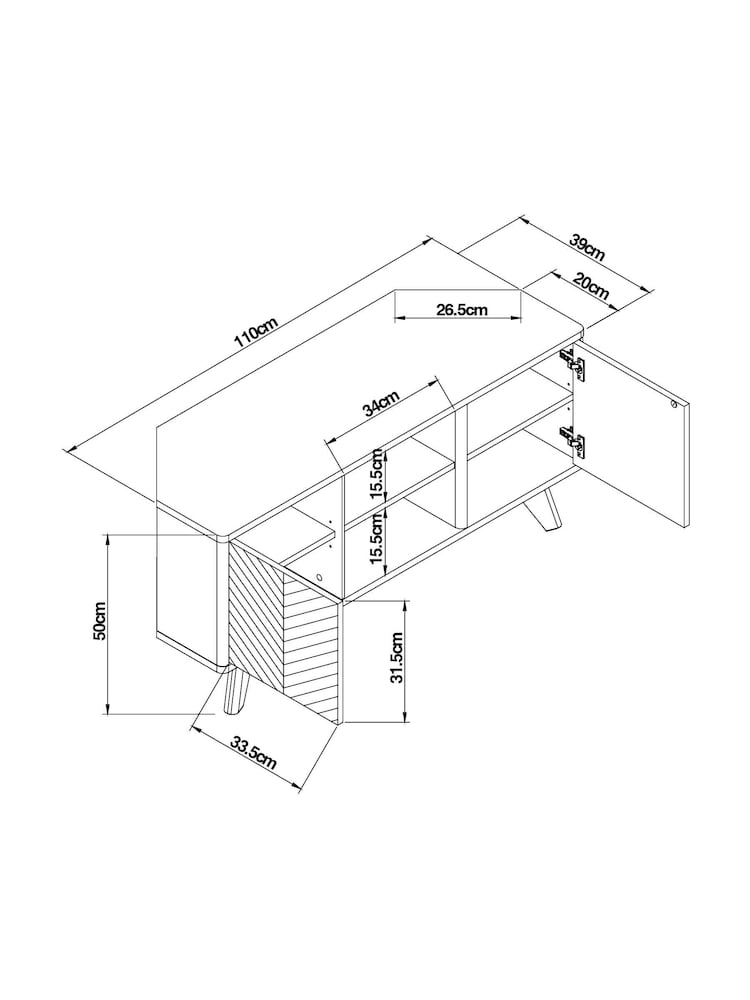Natural Anderson Oak Effect Corner TV Unit, Up to 46 Inch - Image 2 of 7
