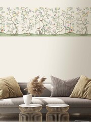 Woodchip & Magnolia Cream Garden of Dreams Wallpaper - Image 1 of 4