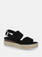 Novo Black Wide Fit Sadie Espadrille Double Strap Sandals - Image 3 of 5
