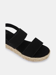 Novo Black Wide Fit Sadie Espadrille Double Strap Sandals - Image 4 of 5