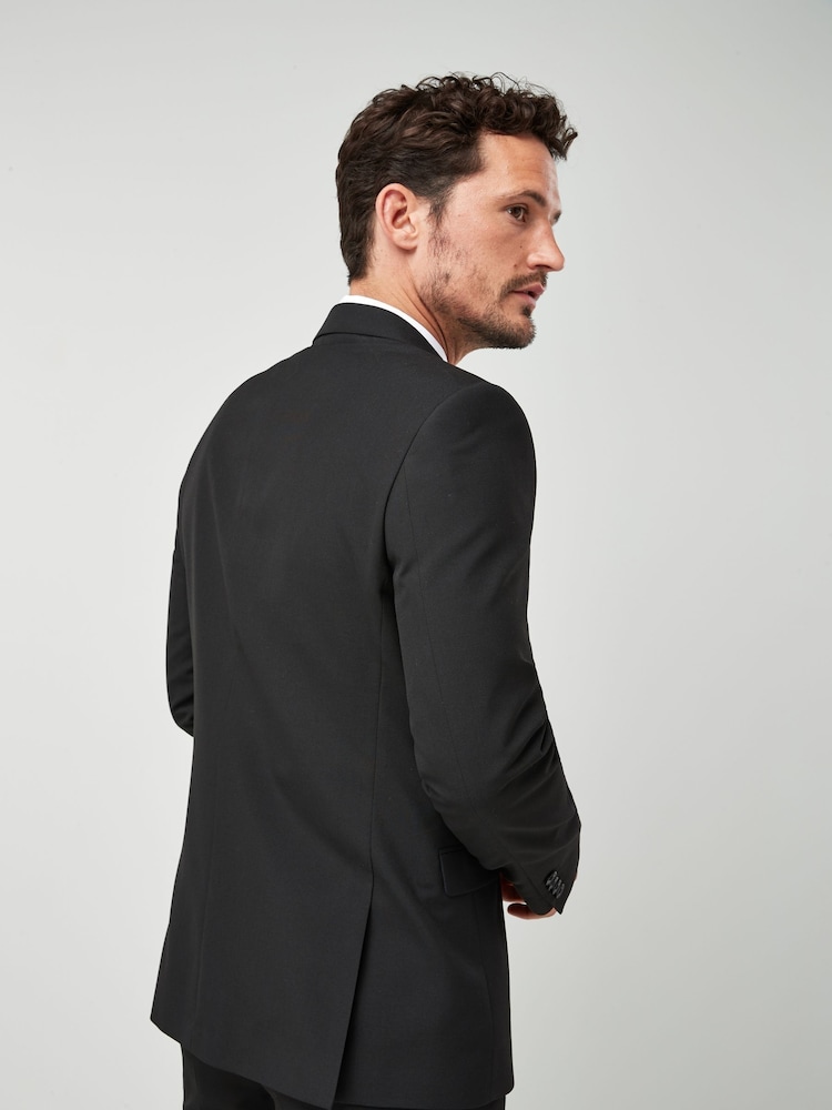 Noir - Ajustement régulier - Veste de costume à deux boutons - Image 3 of 10