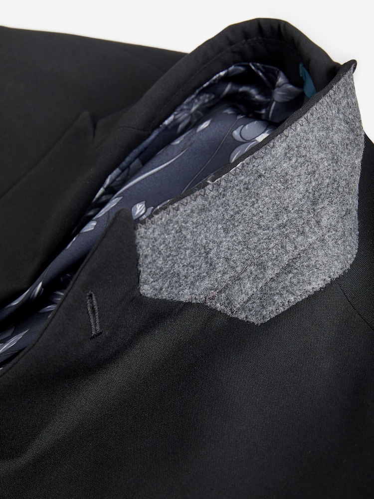 Noir - Ajustement régulier - Veste de costume à deux boutons - Image 7 of 10