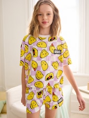 Purple/White Smiley License Short Pyjamas (3-16yrs) - Image 2 of 7