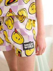 Purple/White Smiley License Short Pyjamas (3-16yrs) - Image 4 of 7