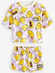 Purple/White Smiley License Short Pyjamas (3-16yrs) - Image 5 of 7