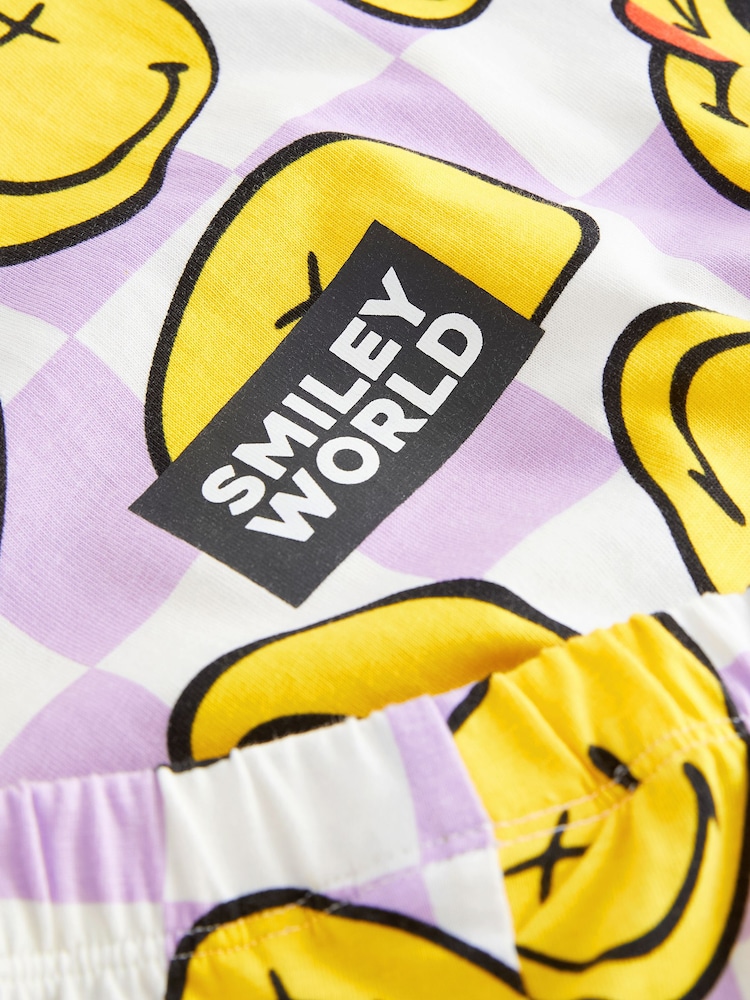 Purple/White Smiley License Short Pyjamas (3-16yrs) - Image 7 of 7