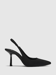 Novo Black Regular Fit Zafu Slingback Court Shoes - Image 2 of 4