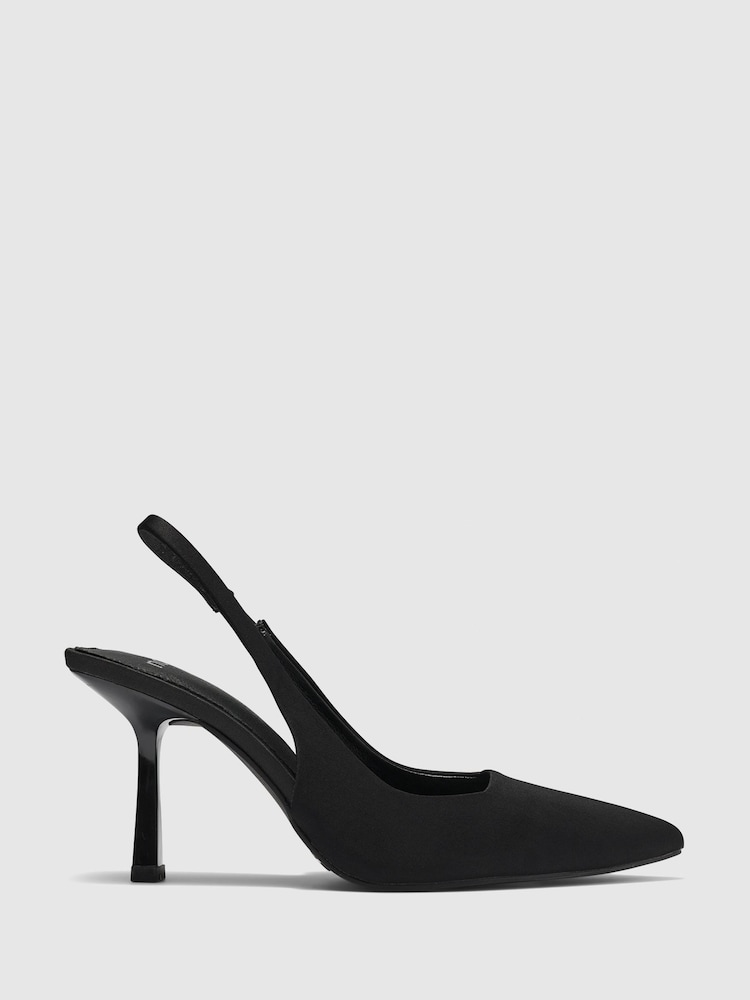 Novo Black Regular Fit Zafu Slingback Court Shoes - Image 2 of 4