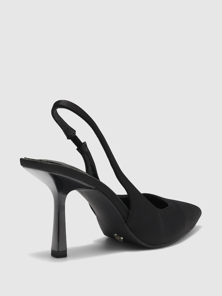 Novo Black Regular Fit Zafu Slingback Court Shoes - Image 4 of 4