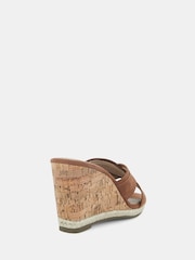 Novo Brown Brixton Cork Wedge Mules - Image 4 of 6