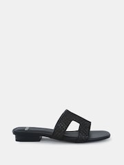 Novo Black Raspberry Woven Cut Out Sandals - Image 2 of 6