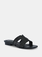 Novo Black Raspberry Woven Cut Out Sandals - Image 3 of 6