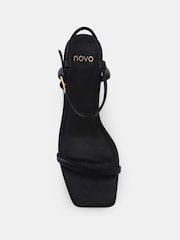 Novo Black Wide Fit Undercover Low Heel Two Part Sandals - Image 5 of 6
