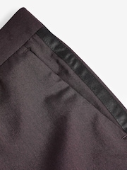 Burgundy Red Regular Tuxedo Suit Trousers - Image 8 of 10