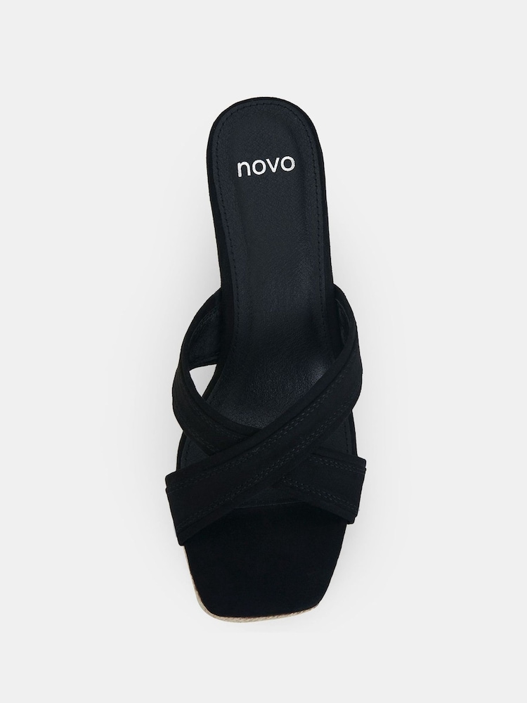 Novo Black Brixton Cork Wedge Mules - Image 5 of 5
