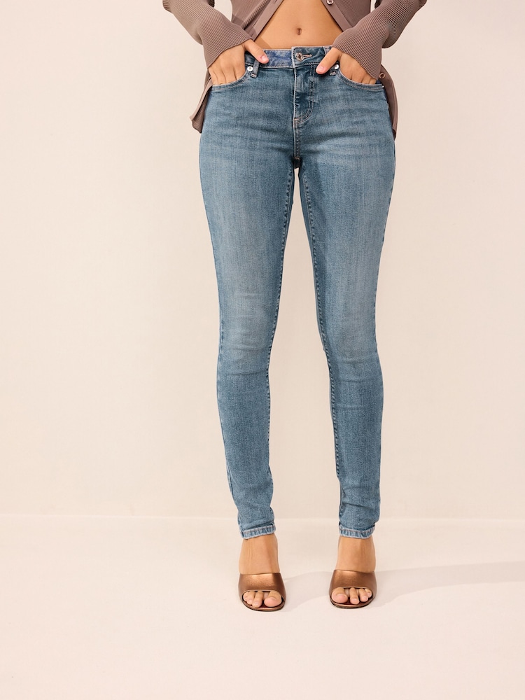 Smoky Blue Low Skinny Jeans - Image 2 of 6