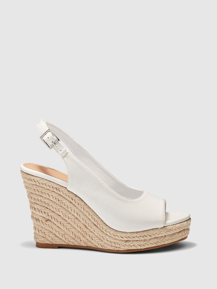 Novo White Regular Fit Ocean Slingback Espadrille Wedge - Image 2 of 4 Novo White Regular Fit Ocean Slingback Espadrille Wedge - Image 2 of 4