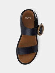 Novo Black Singer Chunky Buckle Sandals - Image 5 of 6