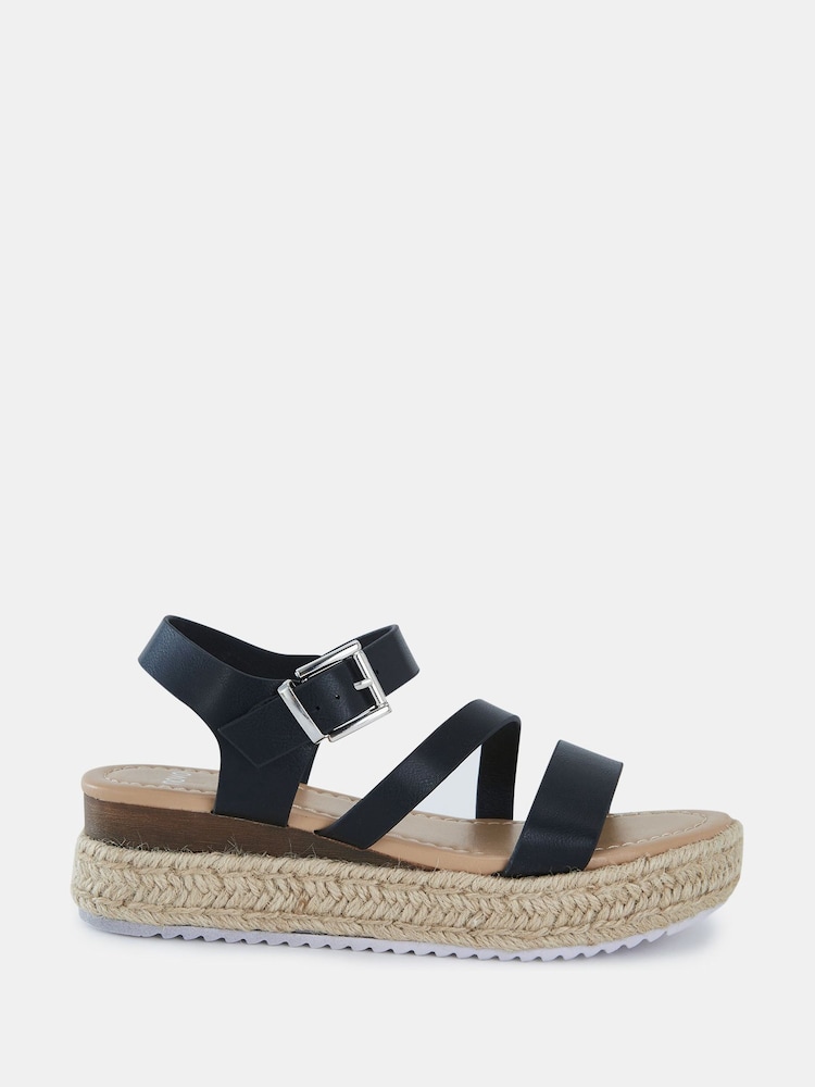 Novo Black Regular Fit SIMBA Espadrille Strappy Sandals - Image 2 of 6
