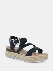 Novo Black Regular Fit SIMBA Espadrille Strappy Sandals - Image 3 of 6