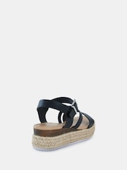 Novo Black Regular Fit SIMBA Espadrille Strappy Sandals - Image 4 of 6