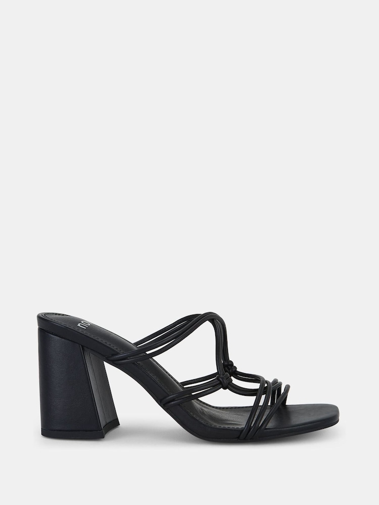 Novo Black Regular Fit Luckie Block Heel Mules - Image 2 of 6