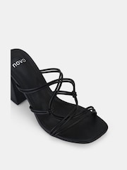 Novo Black Regular Fit Luckie Block Heel Mules - Image 4 of 6