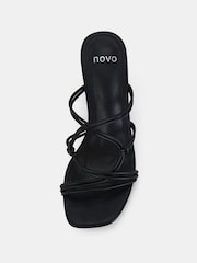 Novo Black Regular Fit Luckie Block Heel Mules - Image 5 of 6