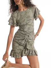 River Island Burnout Angel Sleeve Mini Dress - Bilde 3 av 4