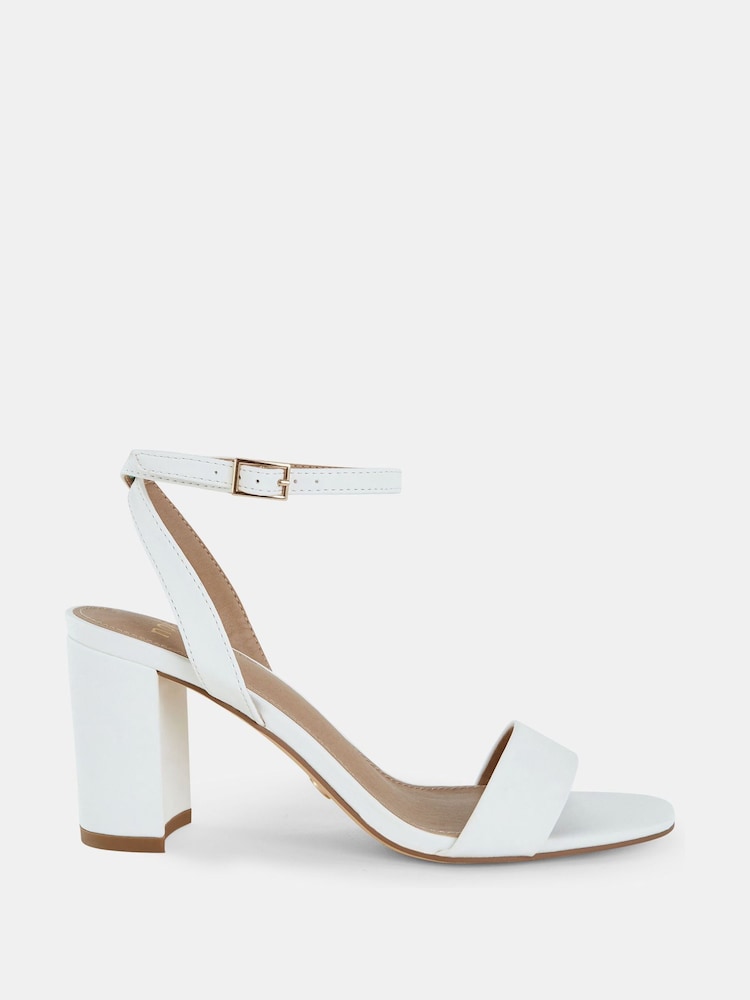 Novo White Wide Fit Novo Martinez Wide Fit Block Heel Sandals - Image 2 of 6
