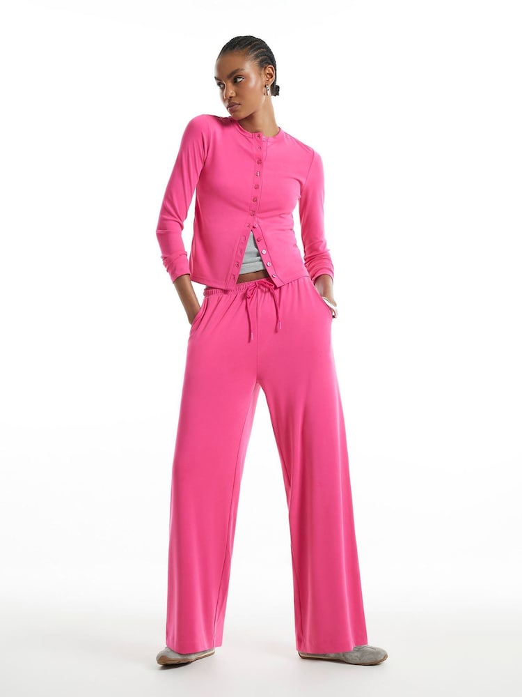 River Island Pink Soft Touch Trousers - Image 1 of 4