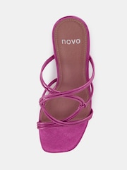 Novo Pink Wide Fit Luckie Block Heel Mules - Image 5 of 6
