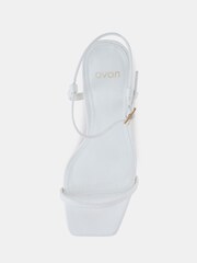 Novo White Wide Fit Undercover Low Heel Two Part Sandals - Image 5 of 6