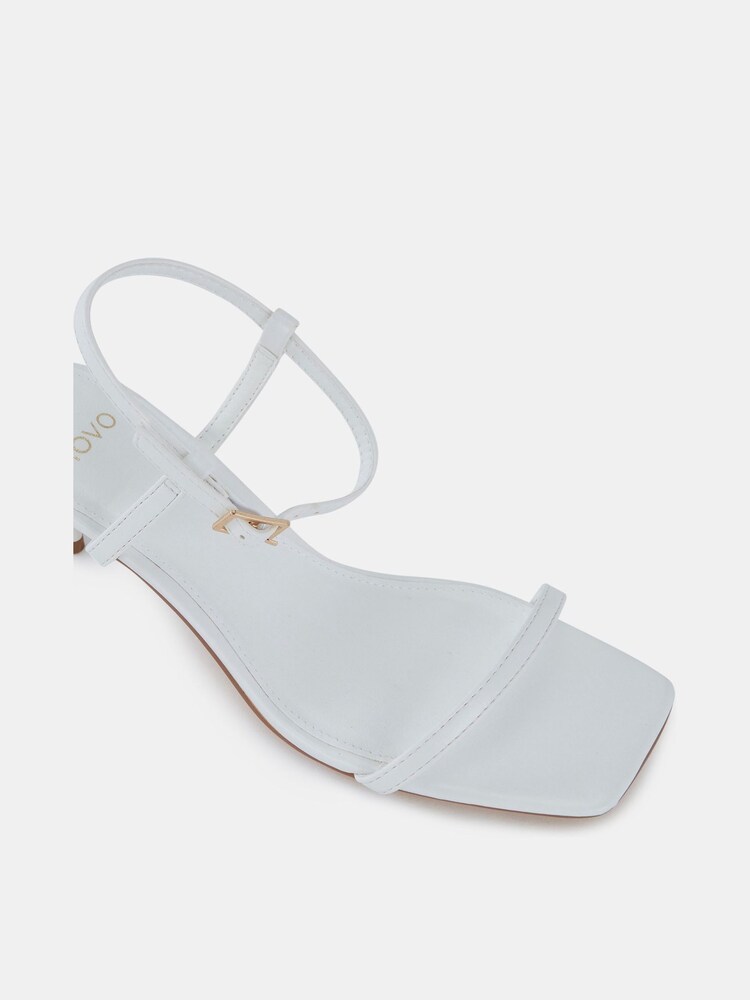 Novo White Wide Fit Undercover Low Heel Two Part Sandals - Image 6 of 6