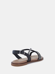 Novo Black Twinkle Diamante Trim Flat Sandals - Image 3 of 5