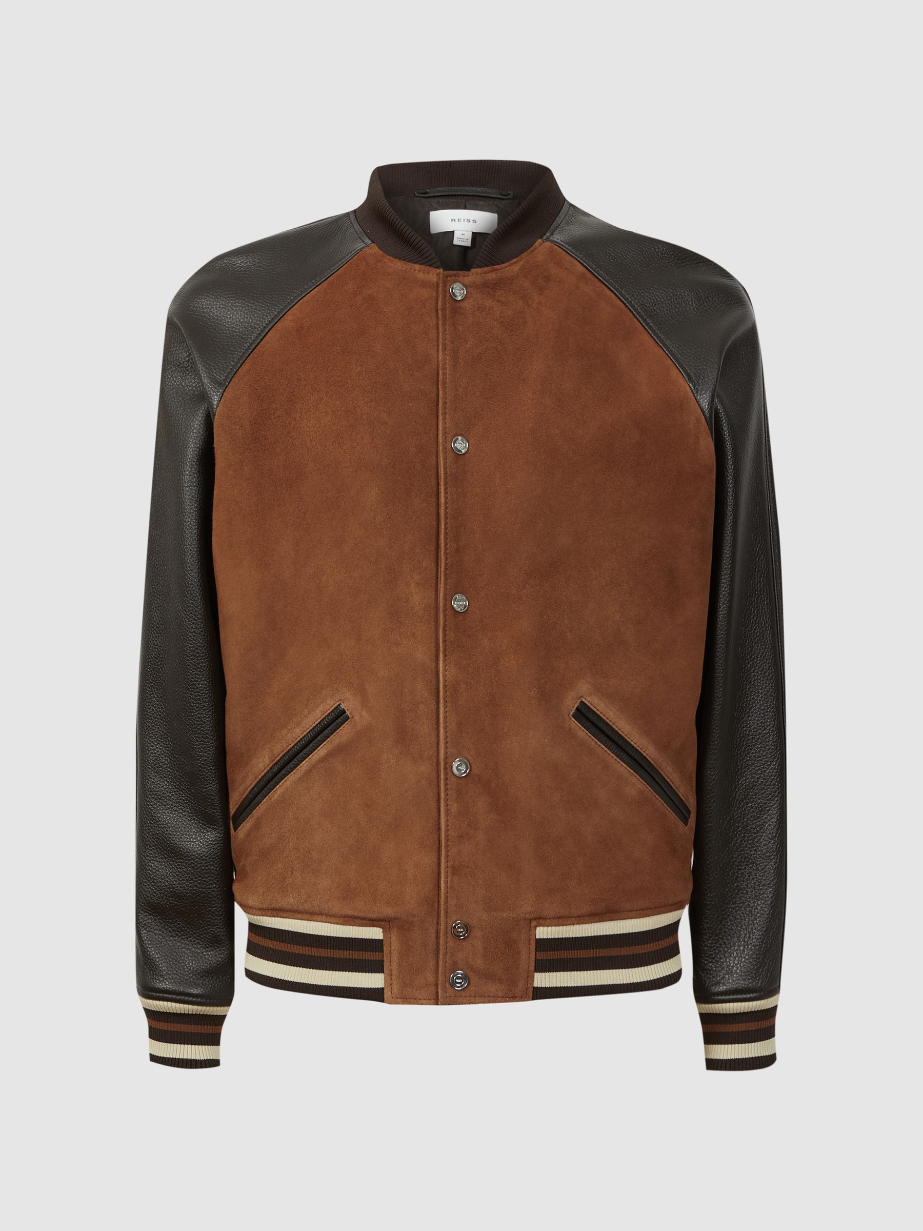 Reiss leather bomber jacket top