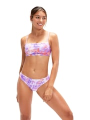 Speedo Womens Purple Printed Adjustable Bikini - Image 1 of 8