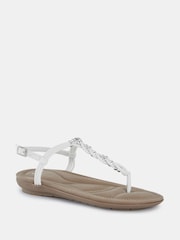 Novo White Tara Toe Post Bead Sandals - Image 3 of 6