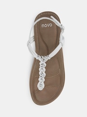Novo White Tara Toe Post Bead Sandals - Image 5 of 6