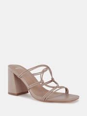 Novo Nude Wide Fit Luckie Block Heel Mules - Image 3 of 6