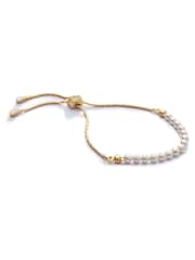 Ivory & Co Gold Carlisle And Pearl Dainty Toggle Bracelet - Image 1 of 5