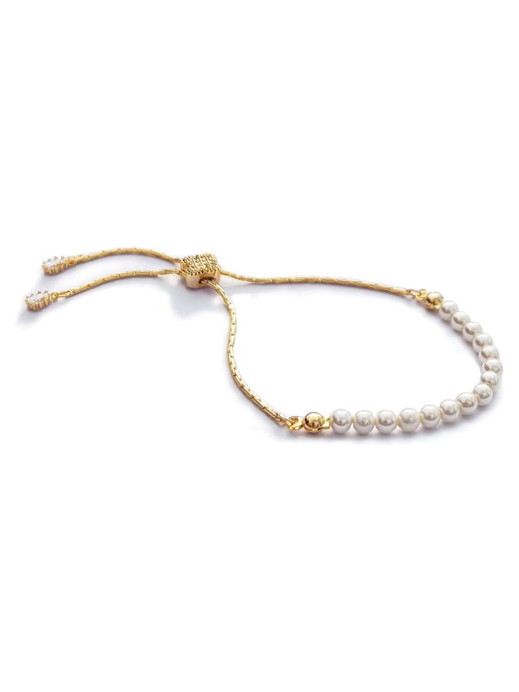Ivory & Co Gold Carlisle And Pearl Dainty Toggle Bracelet - Image 1 of 5