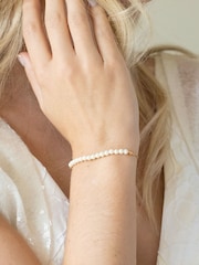 Ivory & Co Gold Carlisle And Pearl Dainty Toggle Bracelet - Image 3 of 5